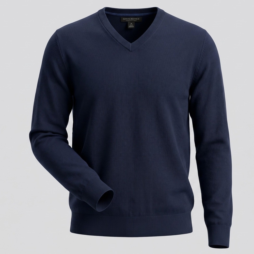 Banana Republic Mens M Navy Blue V-Neck Sweater Pima Cotton Cashmere Blend Solid